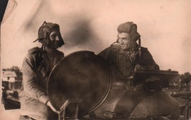 Garegin Sargsyan (right) with a comrade-in-arms, 1945 (location unknown)