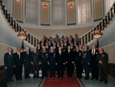 Suren Sargsyan (top row, third from the right) at a ceremonial reception in the Kremlin hosted by President of the Russian Federation Vladimir Putin, commemorating the 56th anniversary of Victory in the Great Patriotic War 1941-1945, May 8, 2001
